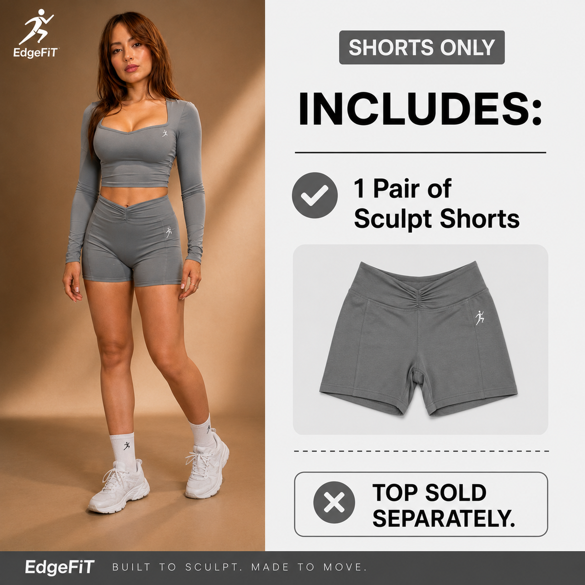 EdgeFiT Sculp Shorts (grey)